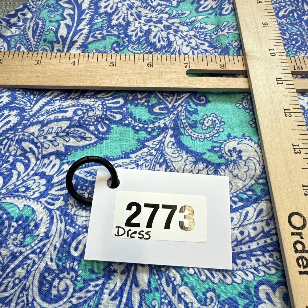 Cynthia Rowley Linen Paisley Shift Dress size 12 Coastal Sleeveless‎ Resort - Picture 7 of 7